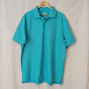 L.L. Bean Vintage Heavy Knit Pique Cotton Polo Shirt Size Large